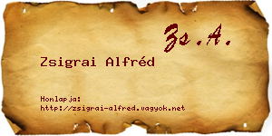 Zsigrai Alfréd névjegykártya